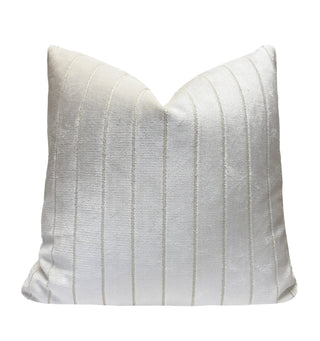 Ivory Stripe Velvet Throw Pillow