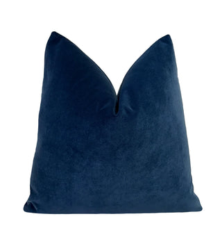 Indigo Blue Solid Velvet Pillow
