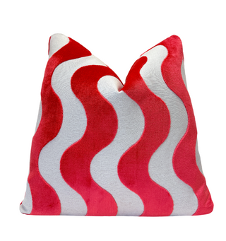 Dragonfruit Wave Velvet Throw Pillow
