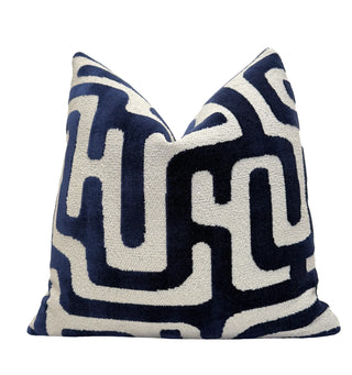Navy Flux Velvet Throw Pillow