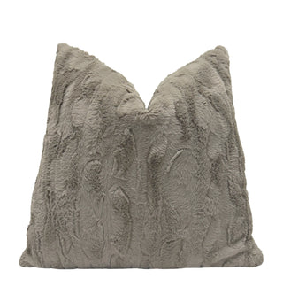 Greige Faux Fur Throw Pillow