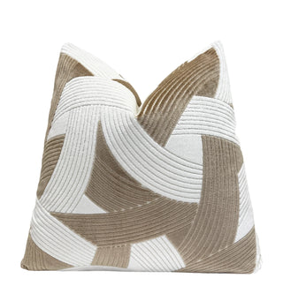 Latte Ridge Velvet Throw Pillow