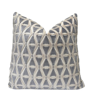 Gray Deco Velvet Throw Pillow