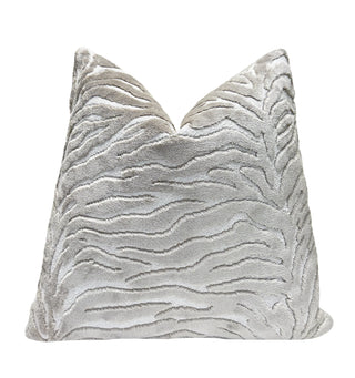 Pearl Zebra Velvet Throw Pillow
