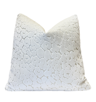 Off White Leopard Velvet Throw Pillow