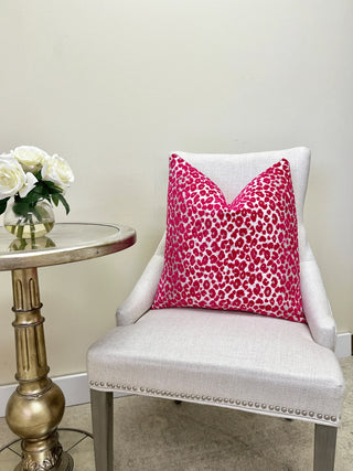 magenta gray leopard chair_