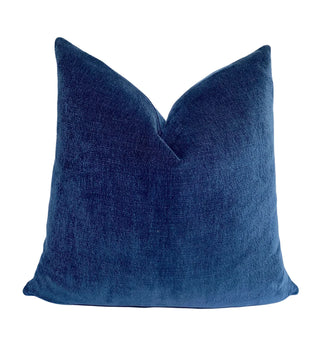Mariner Blue Velvet Throw Pillow