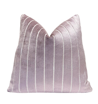 Mauve Stripe Velvet Throw Pillow