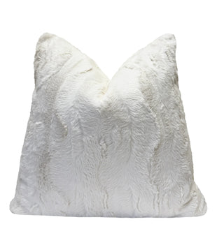 Cream Faux Fur Throw Pillow