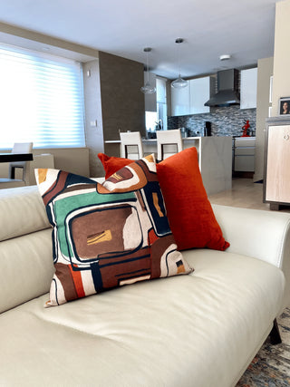 mid century orange velvet couch Nyc