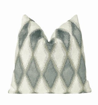 Sage Harlequin Velvet Throw Pillow