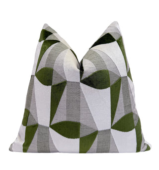 Green Prism Velvet Throw Pillow