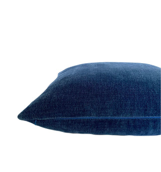 Mariner Blue Velvet Throw Pillow