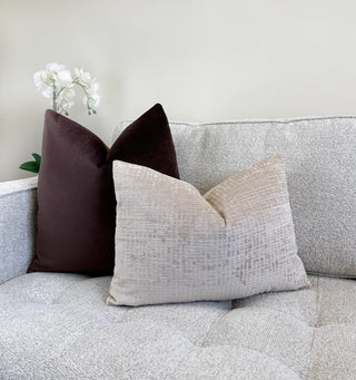 Natural Textured Velvet Pillow