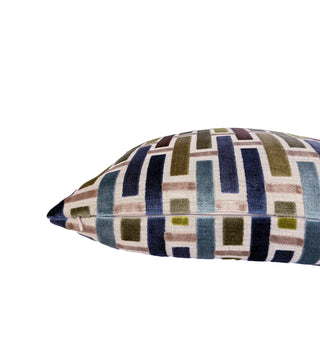 Linea Ocean Geometric Velvet Throw Pillow