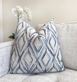 Ocean Diamond Chenille Throw Pillow