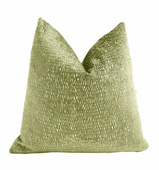Olive Green Chenille Throw Pillow