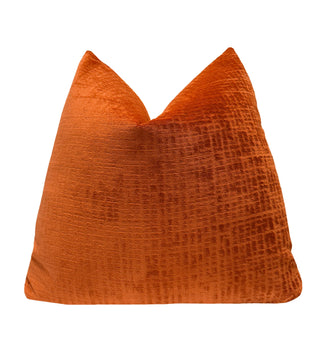 Orange Textured Velvet Pillow