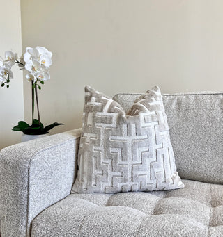 Myriad Pearl Graphic Velvet Throw Pillow