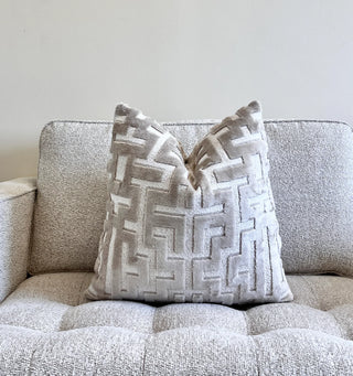 Myriad Pearl Graphic Velvet Throw Pillow