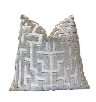 Myriad Pearl Graphic Velvet Throw Pillow