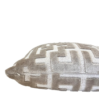 Myriad Pearl Graphic Velvet Throw Pillow