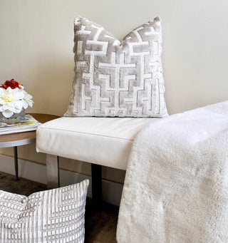 Myriad Pearl Graphic Velvet Throw Pillow