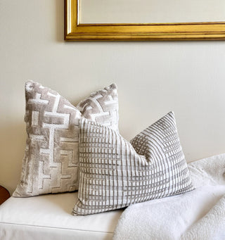 Myriad Pearl Graphic Velvet Throw Pillow