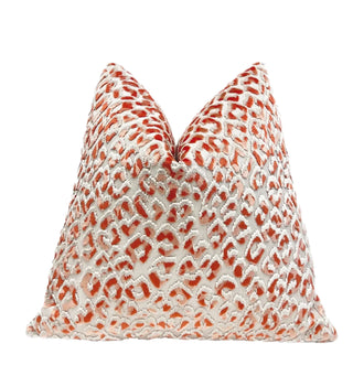 Raspberry Blush Leopard Velvet Throw Pillow
