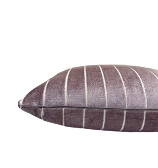Mauve Stripe Velvet Throw Pillow