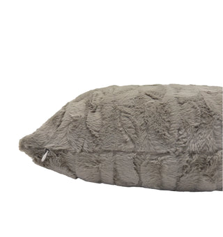 Greige Faux Fur Throw Pillow