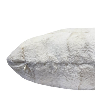 Cream Faux Fur Throw Pillow