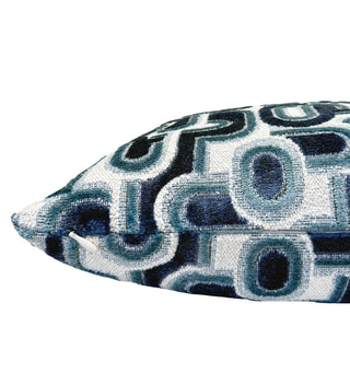 Blue Groove Velvet Throw Pillow