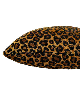Bronze Black Leopard Velvet Throw Pillow