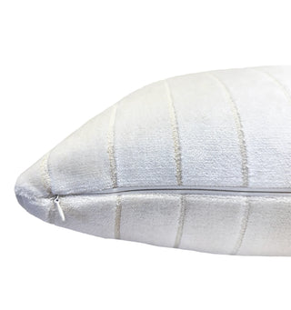 Ivory Stripe Velvet Throw Pillow