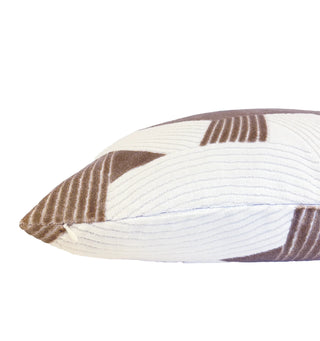 Latte Ridge Velvet Throw Pillow