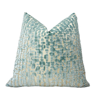 Sage Speckle Velvet Throw Pillow