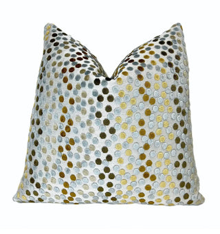 Silver Gold Confetti Velvet Throw Pillow