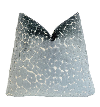 Sea Glass Leopard Velvet Throw Pillow