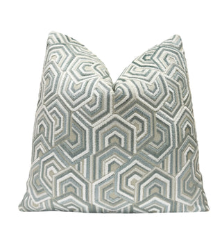 Sage Echo Velvet Throw Pillow