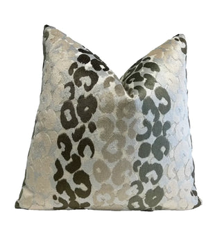 Stony Velvet Leopard Print Throw Pillow
