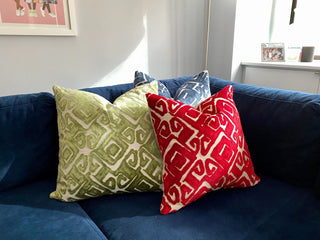 tribal blue, green, red