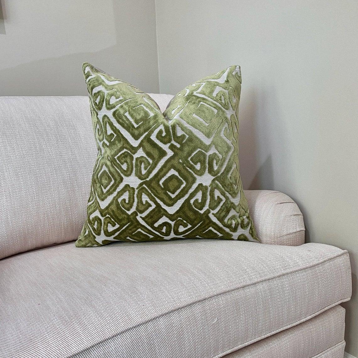 Chartreuse Green Tribal Velvet Throw Pillow – Smithy Home Couture