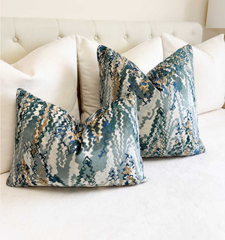 Mineral Embroidered Velvet Throw Pillow