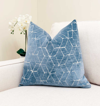 Blue Opal Velvet Throw Pillow