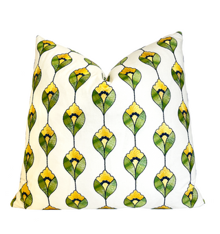 Yellow Bloom Embroidered Pillow