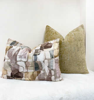 Golden Mustard Distressed Velvet Throw Pillow