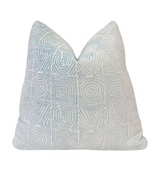Mist Aztec Velvet Throw Pillow