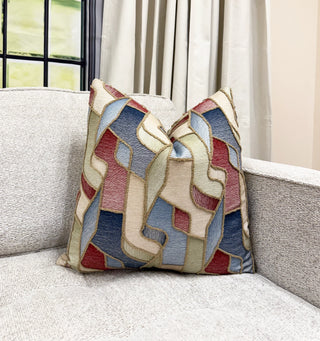 Stained Glass Embroidered Throw Pillow