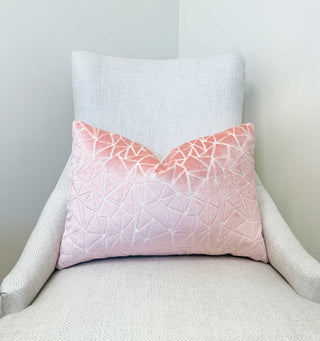 Soft Pink Peak Velvet Throw Pillow